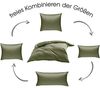 Bettwaesche-mit-Stil Mako-Satin / Baumwollsatin Bettwäsche uni / einfarbig dunkelgrün Kissenbezug 50x70 cm Bild 4