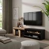 Skraut Home | TV-Schrank, Lowboard | für Wohnzimmer und Esszimmer | 200 x 45 x 35 cm | Für TV-Geräte bis zu 80" | Elektrokamin. Maße | Moderner Stil | Eiche Schwarz Bild 4