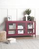 Sideboard mit Glastüren NEWPORT Metall 115 cm Dunkelrot Bild 2
