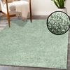 Teppich Läufer Hochflor Shaggy - 100x200cm Läufer - Pastell Grün Einfarbig Wohnzimmer Uni Flauschig Modern Boho Deko Teppiche Weich Schlafzimmer Bild 5