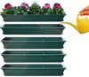 4er Blumenkasten Set Balkonkasten Pflanzkasten Grün mit Bewässerungssystem und Balkonkasten Untersetzer 100cm Bild 2