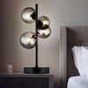 LED Tischleuchte, Metall, schwarz, Glas, rauch, Kugeln Bild 4