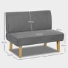 HOMCOM 2-Sitzer Couch mit Cord-Optik, Holzbeine, Gepolsterter Polstersofa, 1 Teile, für Schlafzimmer, Wohnzimmer, 110 x 62 x 85 cm, Grau Bild 3