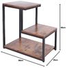 BAKAJI HMCT-8 Bücherregal niedrig Regal 3 Etagen aus Metall und MDF Tisch Kaffeeböden seitlich Sofa Design Modern Industrial, Eisen, braun, Unica Bild 2