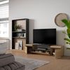 Skraut Home Wohnzimmermöbel für TV | Esstisch-Set | 210 x 186 x 35 cm | für Fernseher bis 80 Zoll | TV-Möbel | moderner Stil | Eiche und Schwarz Bild 4