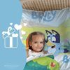 MTOnlinehandel Kinderbettwäsche Bluey Renforcé in 135x200 + 80x80 cm, Geschenkidee, 100% Baumwolle, 2 teilig, Wendebettwäsche für Mädchen und Jungen, Bingo & Bluey Bild 5