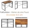 FurnitureR Esstisch Klappbar 100x50 cm - Gästetisch faltbar mit Stahlrahmen, 50kg, für 4 Personen, klappbar 5,5cm (Braun Holzoptik) Bild 5