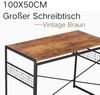 FurnitureR Esstisch Klappbar 100x50 cm - Gästetisch faltbar mit Stahlrahmen, 50kg, für 4 Personen, klappbar 5,5cm (Braun Holzoptik) Bild 4