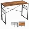 FurnitureR Esstisch Klappbar 100x50 cm - Gästetisch faltbar mit Stahlrahmen, 50kg, für 4 Personen, klappbar 5,5cm (Braun Holzoptik) Bild 2