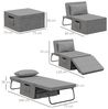 HOMCOM Gästebett 4-in-1 Einzelbett Klappbett klappbare Reisebett Ottomane mit Matratze (5-Stufen Höhenverstellbar, 1-St, mit stabilem Stahlrahmen) Grau, 188 x 75 x 38 cm Bild 3