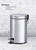 King Home P1580005 Abfalleimer rund aus Stahl mit Pedal, 5 l, silber Ø 20x28 H Bild 3