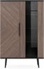 Lomadox Highboard PRETORIA-132, Highboard, Vitrinenschrank, graphit mit braun in Holzoptik, Glastür Bild 5