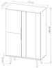 Lomadox Highboard PRETORIA-132, Highboard, Vitrinenschrank, graphit mit braun in Holzoptik, Glastür Bild 3