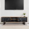Lowboard Akazie Massiv 150cm TV Board Steinoptik Metallgestell Stauraum Industrial Design Bild 2