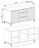 Lomadox Kommode LAURO-161, Sideboard Anrichte 135 cm Kaschmir beige Rillen Wohnzimmer Esszimmer Bild 3
