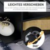 HOMCOM TV-Schrank Fernsehschrank Fernsehtisch Couchtisch TV Lowboard mit offenen Ablageflächen und 4 Rollen TV-Bank bis zu 42 Zoll Spanplatte Schwarz 80 x 40 x 40 cm Bild 4