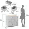 YITAHOME Kommode,Kommode mit 7 Schubladen,Schrank,Stoffschubladen mit Griffen,Metallgestell,Dauerhaft,Hellgrau Bild 3