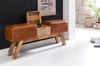 FineBuy Design Turnbock Sitzbank Braun Aufbewahrungsfach 120 x 29 x 53 cm | Turnhocker Bank aus Echtleder Klappfach | Hocker Garderobenbank Sitzhocker Springbock Turnbank Bild 4