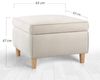 Hocker, 'Roscen', 43 x 63 x 63, Creme Bild 2