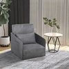 HOMCOM Sessel Einzelsofa Waschbarer Bezug 2 Seitentaschen Kissen (Schlafsofa, 1-St, Schlafcouch), Metall Grau 70 x 76 x 77 cm Bild 2