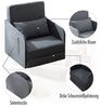 HOMCOM Sessel Einzelsofa Waschbarer Bezug 2 Seitentaschen Kissen (Schlafsofa, 1-St, Schlafcouch), Metall Grau 70 x 76 x 77 cm Bild 5