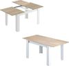 Dmora - Ausziehbarer Midland-Tisch, ausziehbare Konsole für das Esszimmer, zu öffnender Küchentisch mit Verlängerung, 140/190 x 90 x 78 cm, Eiche und Weiß Bild 3