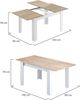 Dmora - Ausziehbarer Midland-Tisch, ausziehbare Konsole für das Esszimmer, zu öffnender Küchentisch mit Verlängerung, 140/190 x 90 x 78 cm, Eiche und Weiß Bild 2