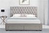 HTI-Line 'Claire' Bett mit Lattenrost und vier Schubladen, Stoff grau, 140x200 cm Bild 2