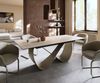 Esstisch Edge 180-220x100 Keramik Laminam® Travertino Bianco Creme-Weiß Infinity Metall Effektfinish Titan ausziehbar Bild 2