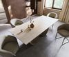 Esstisch Edge 180-220x100 Keramik Laminam® Travertino Bianco Creme-Weiß Infinity Metall Effektfinish Titan ausziehbar Bild 4