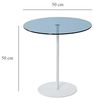 Hanah Home Stylish Side Table, 50 x 50 x 50 cm | 100% Tempered Glass & Metal Frame | Elegant White & Blue Design for Modern Living Spaces Bild 2