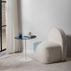 Hanah Home Stylish Side Table, 50 x 50 x 50 cm | 100% Tempered Glass & Metal Frame | Elegant White & Blue Design for Modern Living Spaces Bild 3