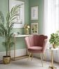 Lookway Polsterstuhl SHELLY Samt Muschel-stuhl mit Metallbeine Bild 4