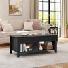 Yaheetech Couchtisch mit höhenverstellbarer Tischplatte, verstecktem Stauraum & Ablagefach, Holz, 104,5 x 49,5 x 49 cm, Schwarz Bild 2