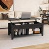 Yaheetech Couchtisch mit höhenverstellbarer Tischplatte, verstecktem Stauraum & Ablagefach, Holz, 104,5 x 49,5 x 49 cm, Schwarz Bild 3