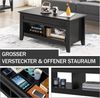 Yaheetech Couchtisch mit höhenverstellbarer Tischplatte, verstecktem Stauraum & Ablagefach, Holz, 104,5 x 49,5 x 49 cm, Schwarz Bild 5