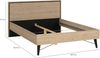 Dmora - Doppelbett Capucin, Struktur des Lagerbetts, Sommier mit Abdeckung, Bettrahmen aus Stoff, 207x153 h91 cm, helle Eiche Bild 2