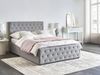 Bett mit Stauraum Stoff AMIENS 140 x 200 cm Hellgrau Bild 2