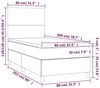 vidaXL Boxspringbett mit Matratze Hellgrau 80x200 cm Samt, Härtegrad: H2 [3142869] Bild 3