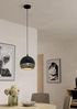 Eglo 98071 Pendelleuchte CAMASTRA E27 1X40W schwarz, gold E27 Ø22,5cm H:110cm dimmbar Bild 3