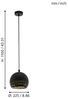 Eglo 98071 Pendelleuchte CAMASTRA E27 1X40W schwarz, gold E27 Ø22,5cm H:110cm dimmbar Bild 5