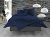 Bettwaesche-mit-Stil Mako Satin Damast Bettwäsche Waves Dunkel Blau Garnitur 155x220cm Bild 3