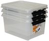 Orthex Stapelbox 3x stapelbare Box Smart Store Classic 31 transparent Deckel & Verschlu (3 St) Bild 2