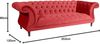 Ivette Sofa 3-Sitzer Samtvelours Rot Buche Nussbaumfarben Bild 2