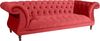 Ivette Sofa 3-Sitzer Samtvelours Rot Buche Nussbaumfarben Bild 4