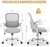 DUMOS Bürostuhl Ergonomisch, Schreibtischstuhl mit Lendenwirbelstütze, Verstellbaren Armlehnen Drehstuhl, Höhenverstellbarer Office Chair, Bürostühle Geeignet für Büro und Schlafzimmer (Grau) Bild 2