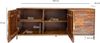 Sideboard Sheesham Massivholz 180cm 2 Türen 3 Schubladen Gold Metallgestell Modern Bild 3