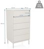 hjh LIVING Kommode BJORDAL Sideboard H/B/T: 100.0 x 55.0 x 40.0 cm, Highboard mit Schubladen Push-To-Open, Schubladenkommode, Metallbeine Bild 5