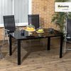 Outsunny Gartentisch Garten Esstisch für 6 Personen, Balkontisch (Partytisch aus Alu, 1-St, Terrassentisch mit Glastischplatte), Schwarz, 150 x 90 x 74 cm Bild 2