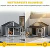 PawHut Hundehütte Outdoor, mit Dach, wetterbeständig, aus Holz, für Garten, Balkon, Grau Bild 4